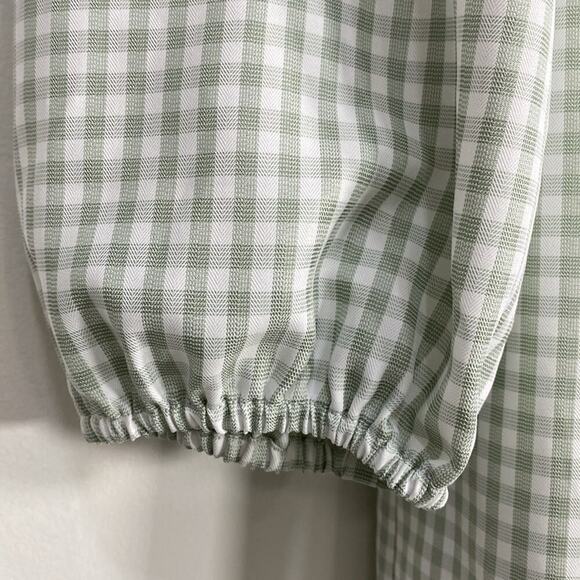 Gianni Bini Gingham Babydoll Dress Women's 10 Green - Picture 5 of 12